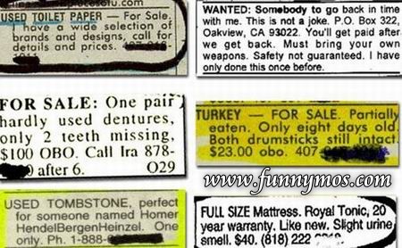 funny classifieds ads