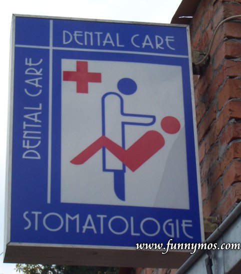 funny dental care sign