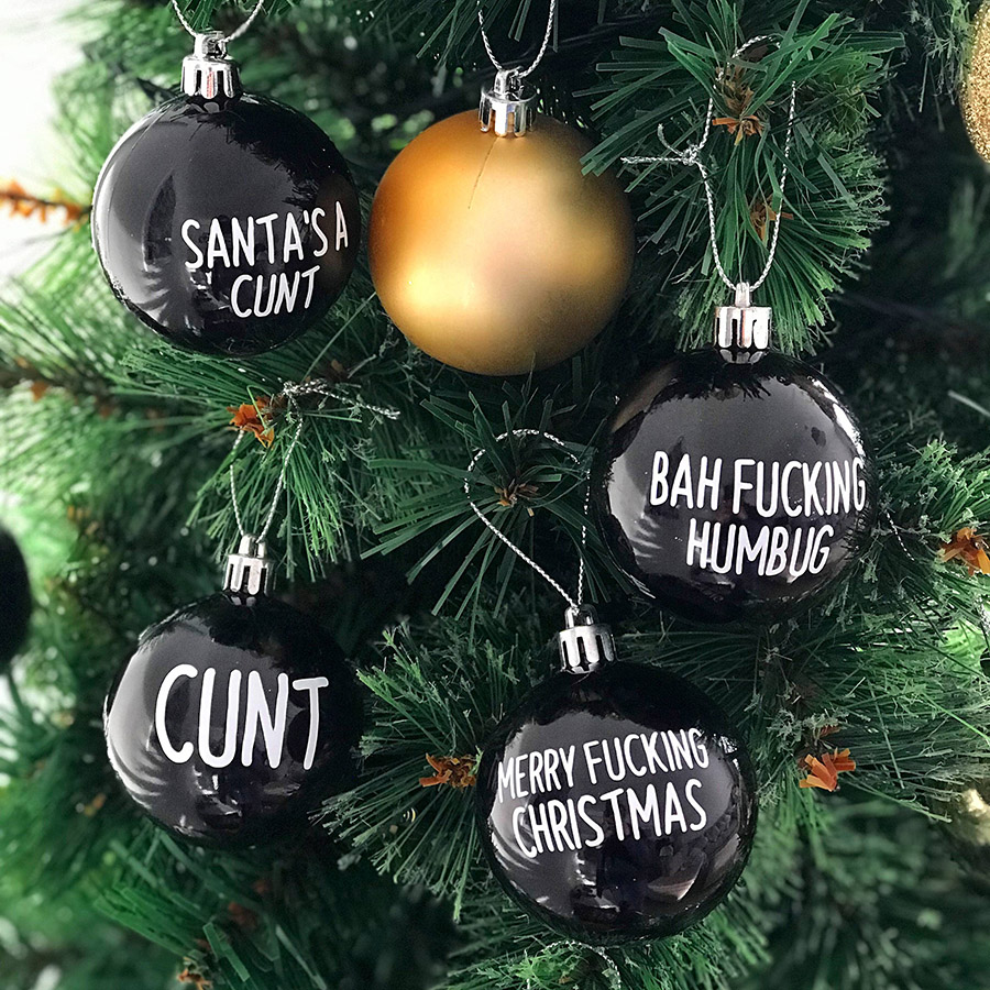 Swearing christmas tree ornaments